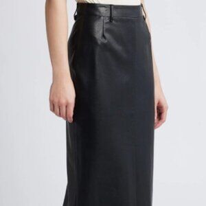 Pixie Market Black Leather Maxi Skirt XS NWT